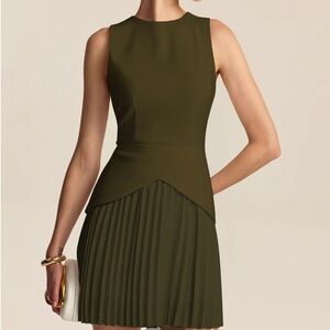 Commense Pleated Hem Mini Dress